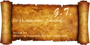 Gritzmacher Tardos névjegykártya
